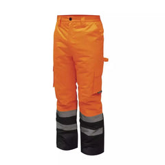 Šiltintos kelnes, šviesą atspindinčios, dydis: S, oranžines DEDRA-EXIM-BH80SP2-S-5902628216663
