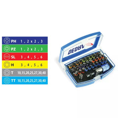 Atsuktuvo antgaliu komplektas 32 vnt. DEDRA-EXIM-18A11S032-5902628173140