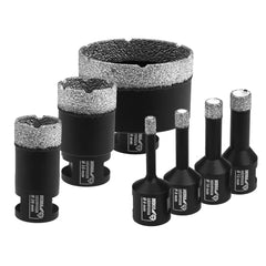 Deimantiniu karuneliu rinkinys 6,8,10,12,28,35,68mm, gražtu vedžiokliai DEDRA-EXIM-DED1592SZ06-5902628159090