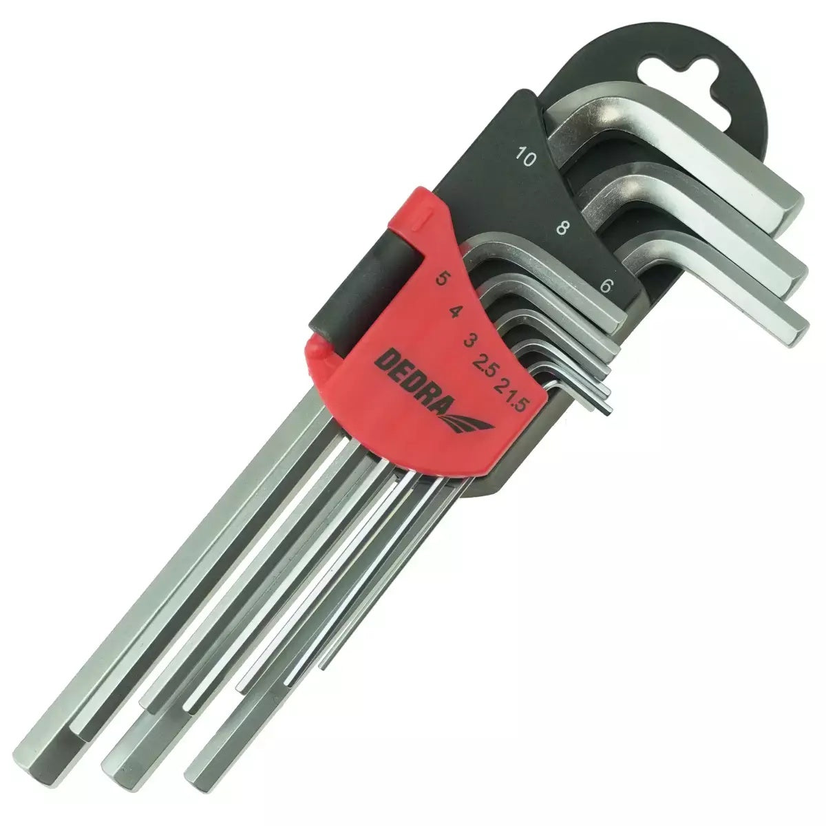 Šešiabriauniai raktai ilgi 1.5-10mm rinkinys 9vnt., CRV DEDRA-EXIM-06F201-5902628009302